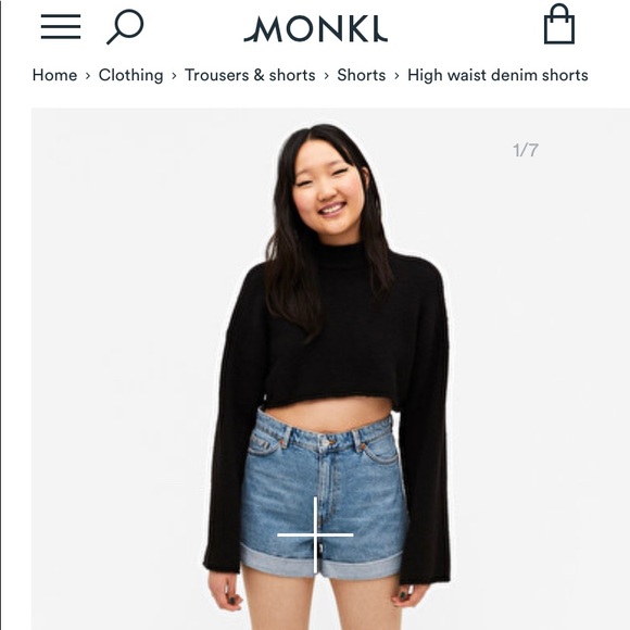 🛍️ Monki High Waist Denim  Shorts. Waist - 30 - Picture 10 of 11